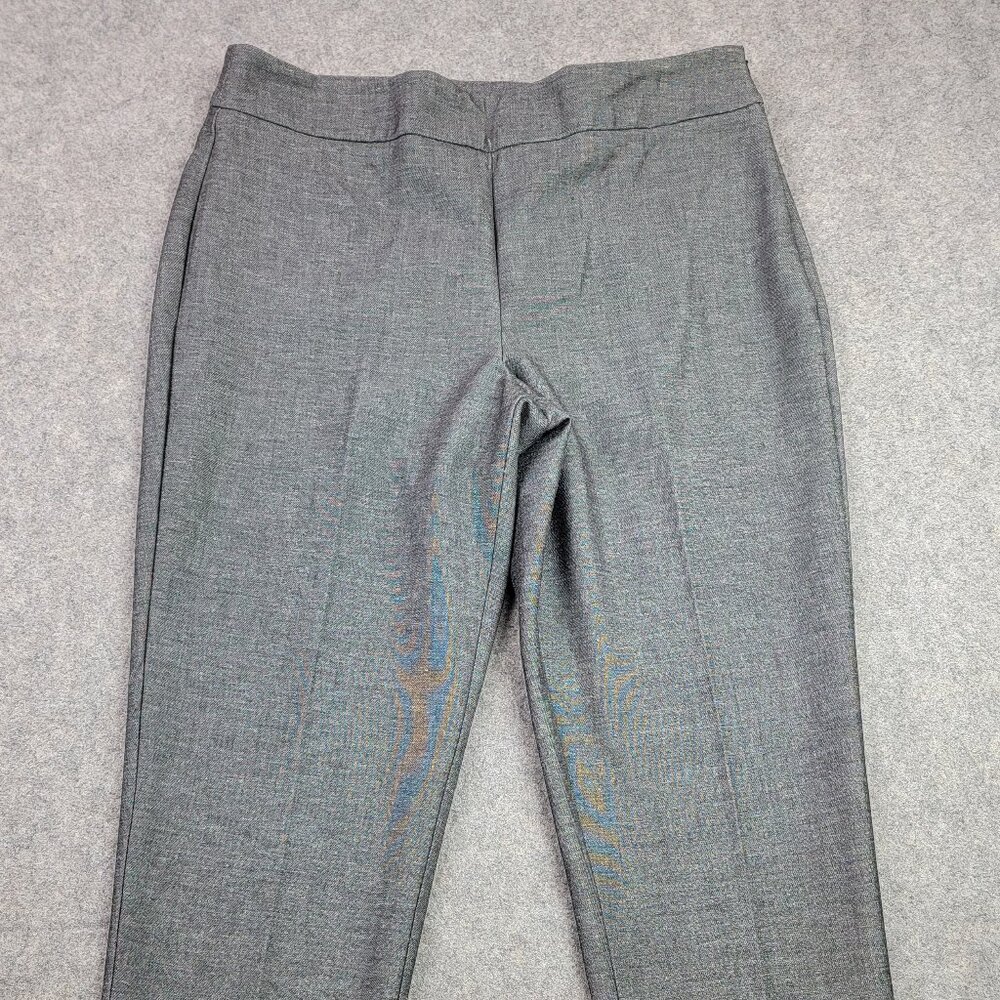 Talbots Chatham Ankle Pant Womens 12 Gray Curvy Slim Leg Button Detail Workwear